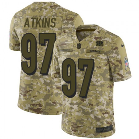 Nike Bengals #97 Geno Atkins Camo Youth Stitched NFL Limited 2018 Salute to Service Jersey