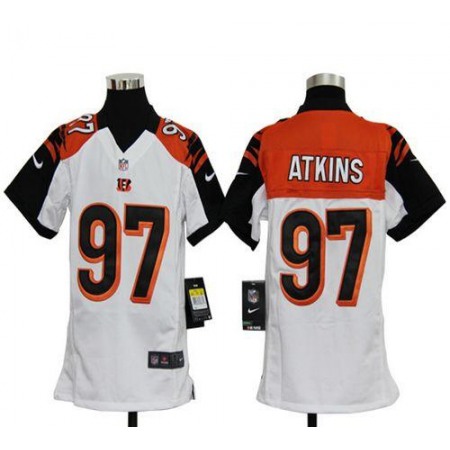 Nike Bengals #97 Geno Atkins White Youth Stitched NFL Elite Jersey