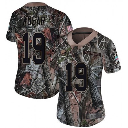 Nike Browns #19 Bernie Kosar Camo Women's Stitched NFL Limited Rush Realtree Jersey