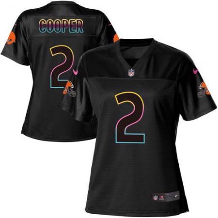 Nike Browns #2 Amari Cooper Black Women's NFL Fashion Game Jersey