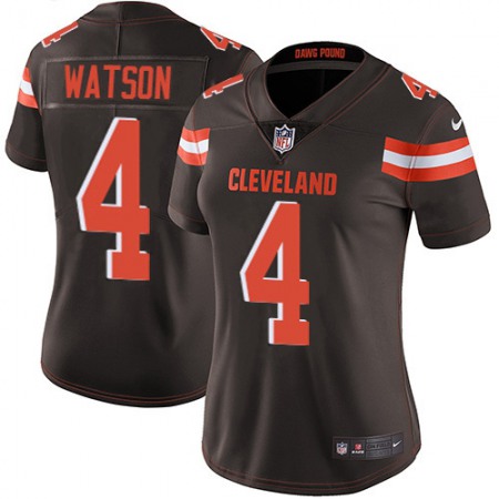 Nike Browns #4 Deshaun Watson Brown Team Color Women's Stitched NFL Vapor Untouchable Limited Jersey