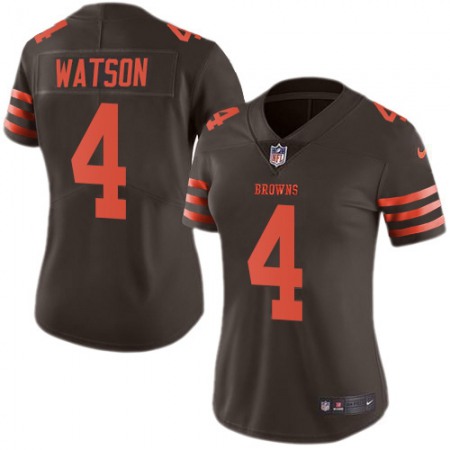 Nike Browns #4 Deshaun Watson Brown Women's Stitched NFL Limited Rush Jersey