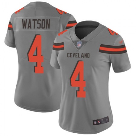 Nike Browns #4 Deshaun Watson Gray Women's Stitched NFL Limited Inverted Legend Jersey