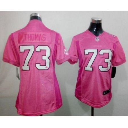 Nike Browns #73 Joe Thomas Pink Be Luv'd Women's Stitched NFL New Elite Jersey