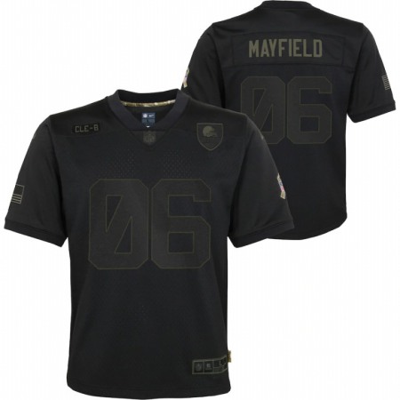 Cleveland Browns #6 Baker Mayfield Nike Youth 2020 Salute to Service Game Jersey Black