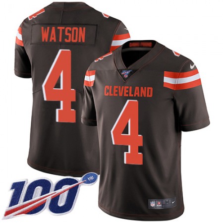 Nike Browns #4 Deshaun Watson Brown Team Color Youth Stitched NFL 100th Season Vapor Limited Jersey