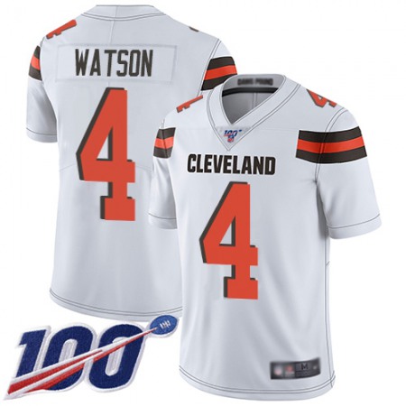 Nike Browns #4 Deshaun Watson White Youth Stitched NFL 100th Season Vapor Limited Jersey