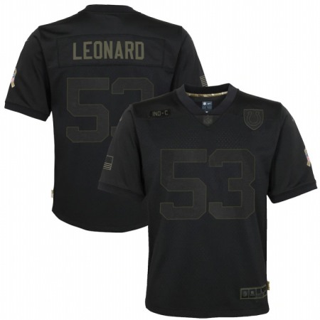 Indianapolis Colts #53 Darius Leonard Nike Youth 2020 Salute to Service Game Jersey Black
