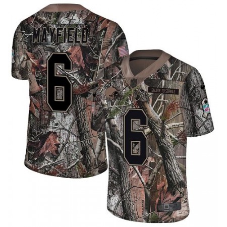 Nike Browns #6 Baker Mayfield Camo Youth Stitched NFL Limited Rush Realtree Jersey