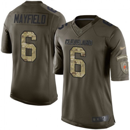 Nike Browns #6 Baker Mayfield Green Youth Stitched NFL Limited 2015 Salute to Service Jersey