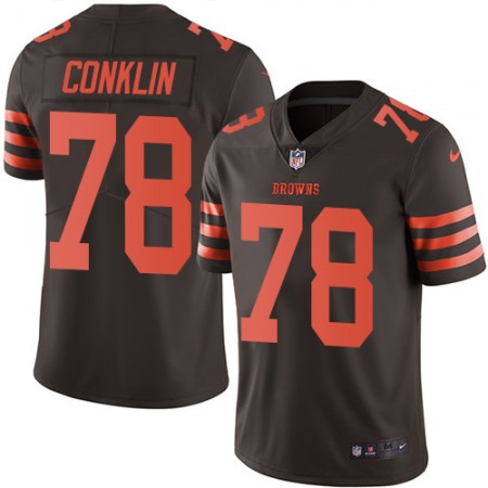Nike Browns #78 Jack Conklin Brown Youth Stitched NFL Limited Rush Jersey