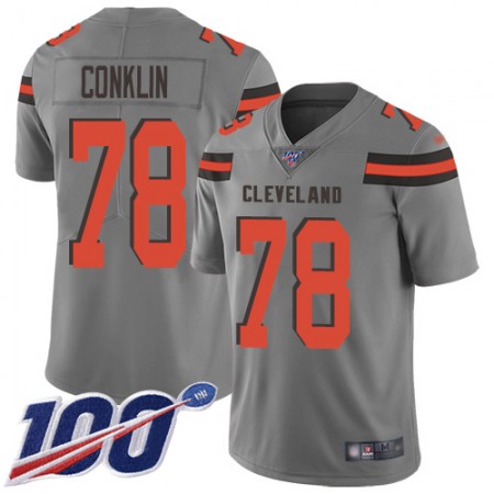 Nike Browns #78 Jack Conklin Gray Youth Stitched NFL Limited Inverted Legend 100th Season Jersey