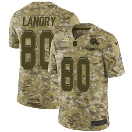Nike Browns #80 Jarvis Landry Camo Youth Stitched NFL Limited 2018 Salute to Service Jersey