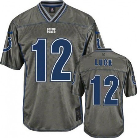 Nike Colts #12 Andrew Luck Grey Youth Stitched NFL Elite Vapor Jersey