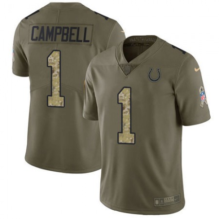 Nike Colts #1 Parris Campbell Olive/Camo Youth Stitched NFL Limited 2017 Salute To Service Jersey