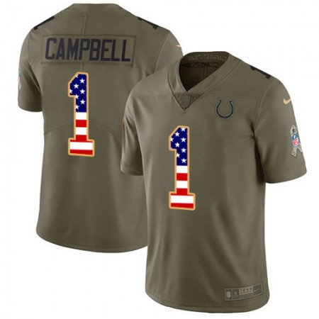 Nike Colts #1 Parris Campbell Olive/USA Flag Youth Stitched NFL Limited 2017 Salute To Service Jersey