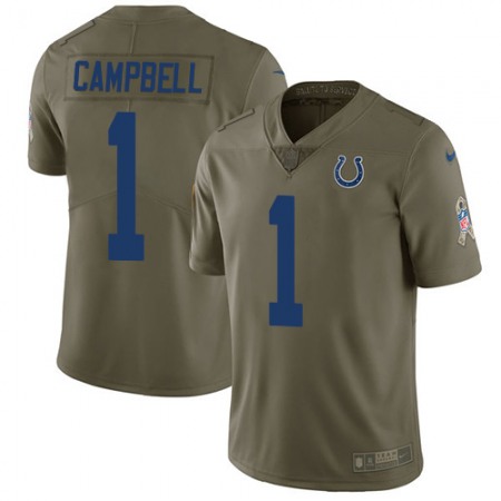 Nike Colts #1 Parris Campbell Olive Youth Stitched NFL Limited 2017 Salute to Service Jersey