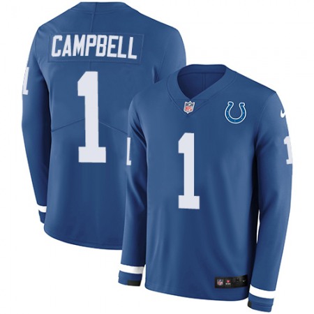 Nike Colts #1 Parris Campbell Royal Blue Team Color Youth Stitched NFL Limited Therma Long Sleeve Jersey