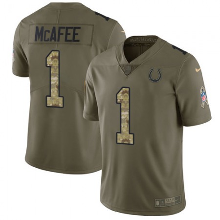Nike Colts #1 Pat McAfee Olive/Camo Youth Stitched NFL Limited 2017 Salute to Service Jersey