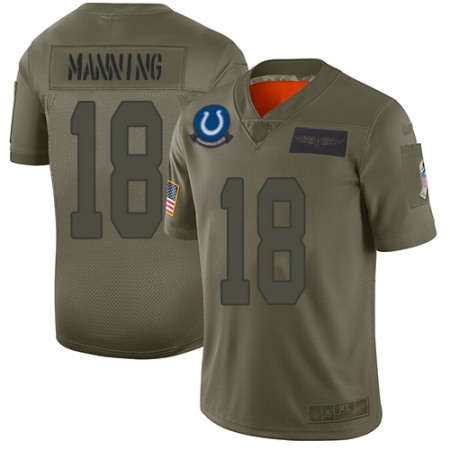 Nike Colts #18 Peyton Manning Camo Youth Stitched NFL Limited 2019 Salute to Service Jersey