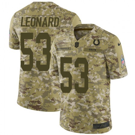 Nike Colts #53 Darius Leonard Camo Youth Stitched NFL Limited 2018 Salute to Service Jersey