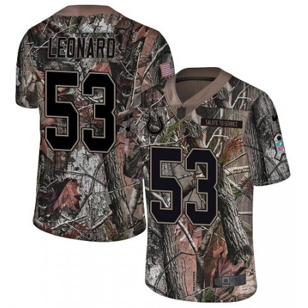 Nike Colts #53 Darius Leonard Camo Youth Stitched NFL Limited Rush Realtree Jersey