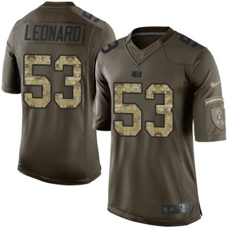 Nike Colts #53 Darius Leonard Green Youth Stitched NFL Limited 2015 Salute to Service Jersey