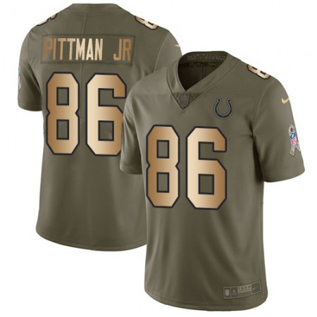Nike Colts #86 Michael Pittman Jr. Olive/Gold Youth Stitched NFL Limited 2017 Salute To Service Jersey