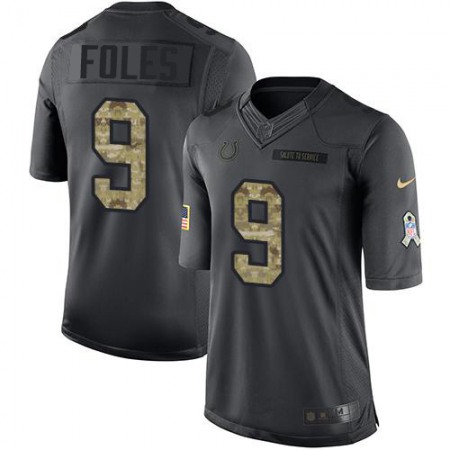 Nike Colts #9 Nick Foles Black Youth Stitched NFL Limited 2016 Salute to Service Jersey