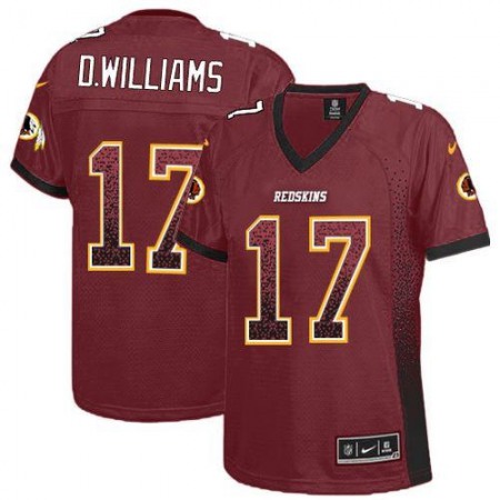 Nike Commanders #17 Doug Williams Burgundy Red Team Color Women's Stitched NFL Elite Drift Fashion Jersey