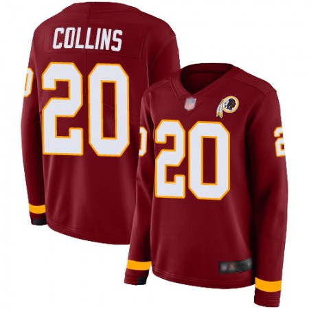 Nike Commanders #20 Landon Collins Burgundy Red Team Color Women's Stitched NFL Limited Therma Long Sleeve Jersey
