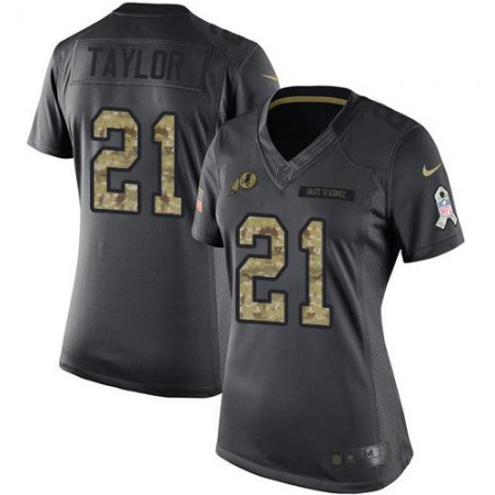 Nike Commanders #21 Sean Taylor Black Women's Stitched NFL Limited 2016 Salute to Service Jersey
