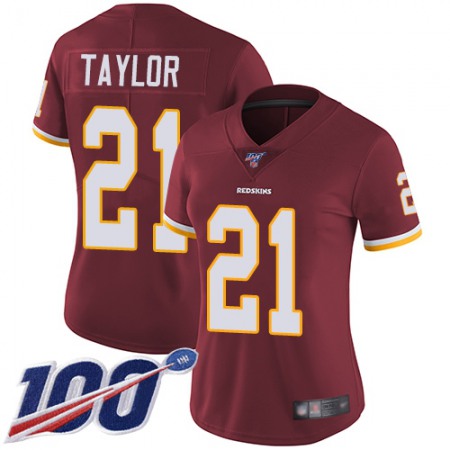 Nike Commanders #21 Sean Taylor Burgundy Red Team Color Women's Stitched NFL 100th Season Vapor Limited Jersey