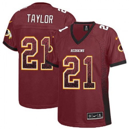 Nike Commanders #21 Sean Taylor Burgundy Red Team Color Women's Stitched NFL Elite Drift Fashion Jersey