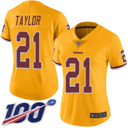 Nike Commanders #21 Sean Taylor Gold Women's Stitched NFL Limited Rush 100th Season Jersey