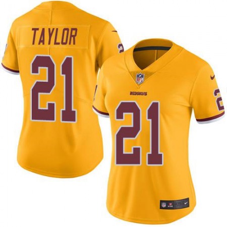 Nike Commanders #21 Sean Taylor Gold Women's Stitched NFL Limited Rush Jersey