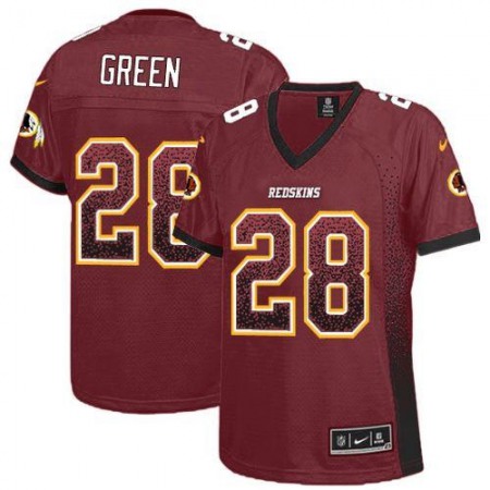Nike Commanders #28 Darrell Green Burgundy Red Team Color Women's Stitched NFL Elite Drift Fashion Jersey