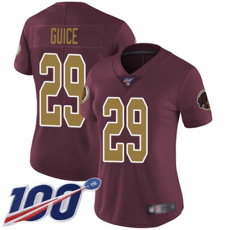 Nike Commanders #29 Derrius Guice Burgundy Red Alternate Women's Stitched NFL 100th Season Vapor Limited Jersey