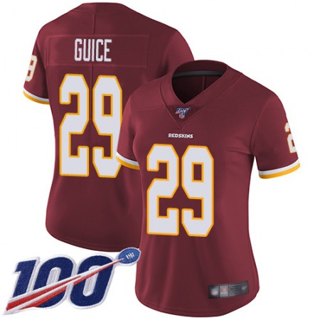 Nike Commanders #29 Derrius Guice Burgundy Red Team Color Women's Stitched NFL 100th Season Vapor Limited Jersey