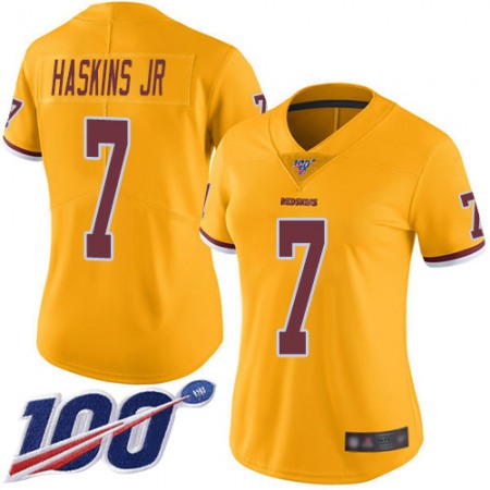 Nike Commanders #7 Dwayne Haskins Jr Gold Women's Stitched NFL Limited Rush 100th Season Jersey