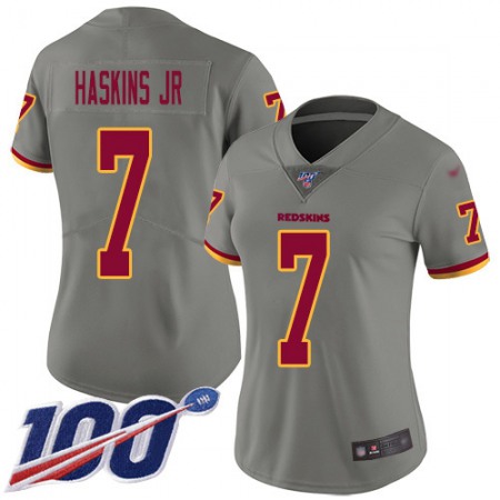 Nike Commanders #7 Dwayne Haskins Jr Gray Women's Stitched NFL Limited Inverted Legend 100th Season Jersey