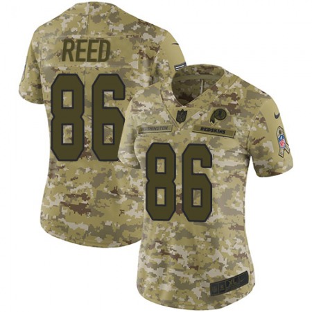 Nike Commanders #86 Jordan Reed Camo Women's Stitched NFL Limited 2018 Salute to Service Jersey