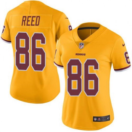Nike Commanders #86 Jordan Reed Gold Women's Stitched NFL Limited Rush Jersey