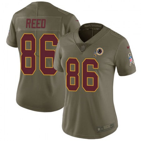 Nike Commanders #86 Jordan Reed Olive Women's Stitched NFL Limited 2017 Salute to Service Jersey