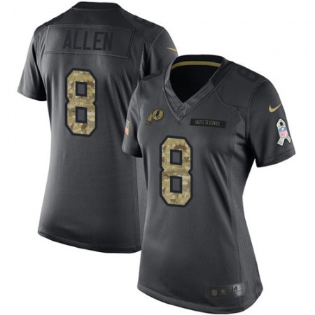 Nike Commanders #8 Kyle Allen Black Women's Stitched NFL Limited 2016 Salute to Service Jersey