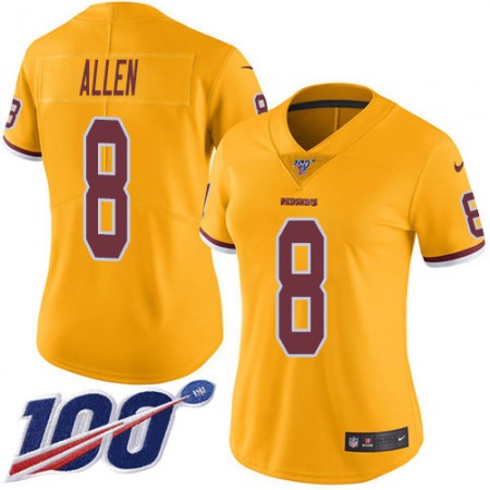 Nike Commanders #8 Kyle Allen Gold Women's Stitched NFL Limited Rush 100th Season Jersey