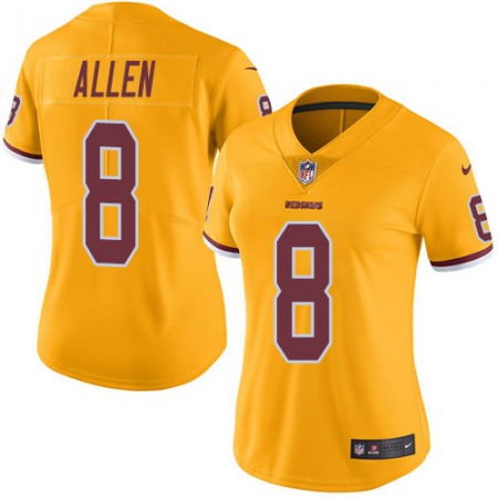 Nike Commanders #8 Kyle Allen Gold Women's Stitched NFL Limited Rush Jersey