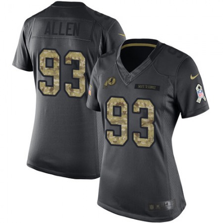 Nike Commanders #93 Jonathan Allen Black Women's Stitched NFL Limited 2016 Salute to Service Jersey