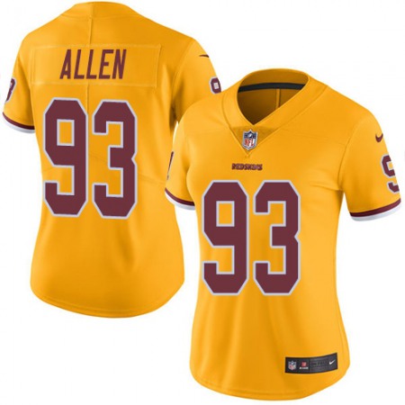 Nike Commanders #93 Jonathan Allen Gold Women's Stitched NFL Limited Rush Jersey
