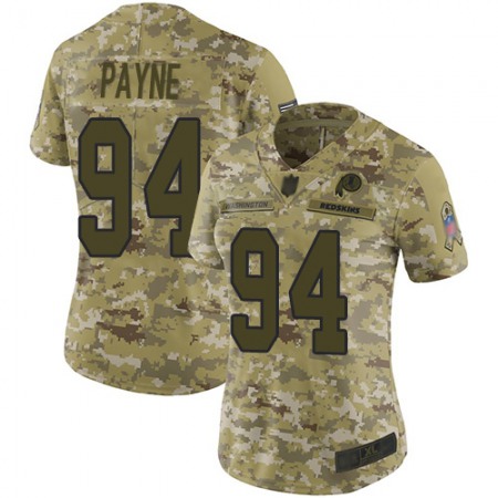 Nike Commanders #94 Da'Ron Payne Camo Women's Stitched NFL Limited 2018 Salute to Service Jersey